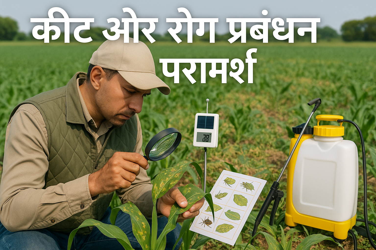 add text in the image saying pest and disease management consultation in hindi