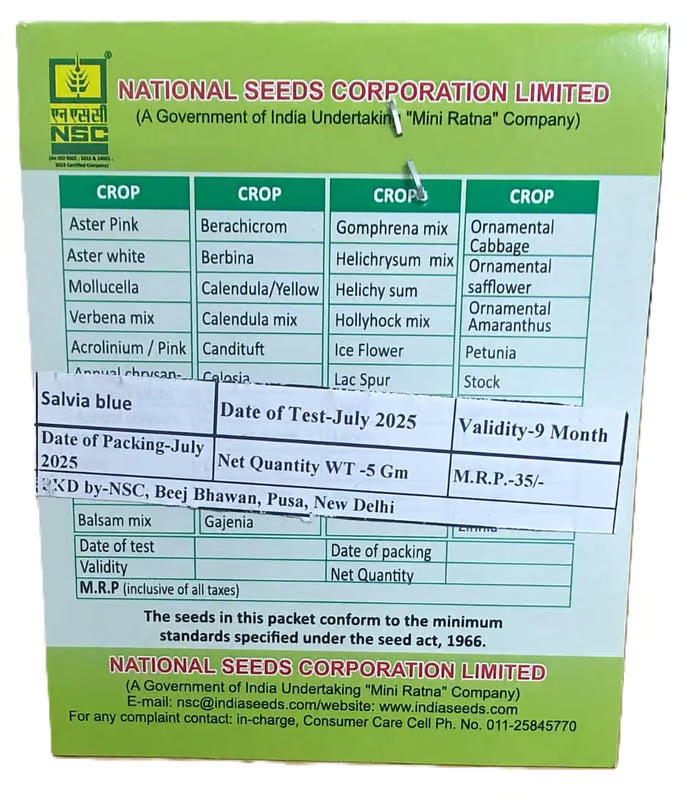 NSC Salvia Blue flower seed - 5 gram pack