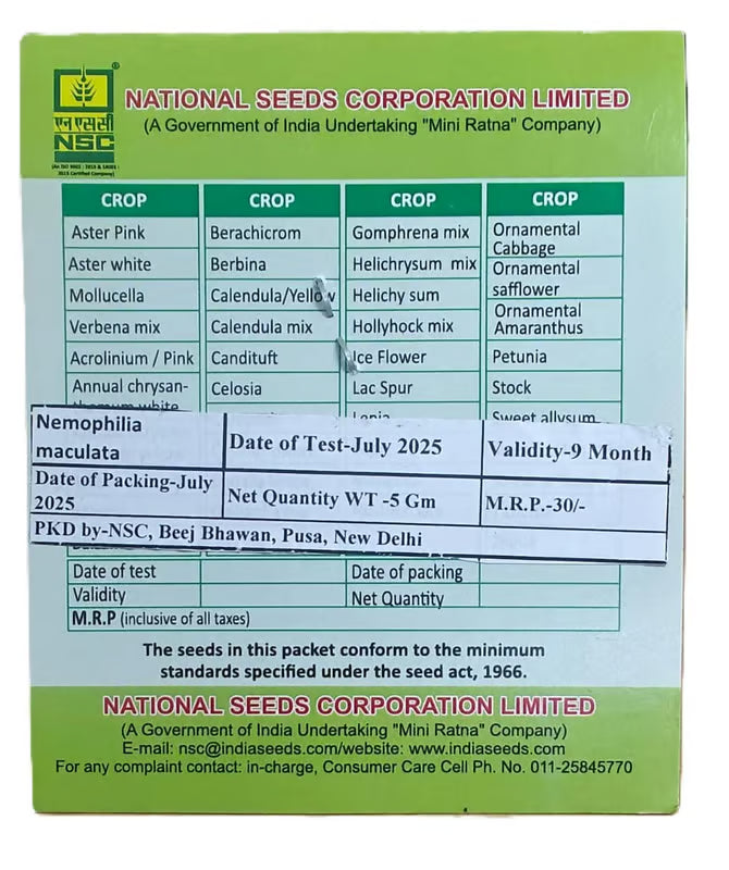 NSC Nemophilia maculata flower seed